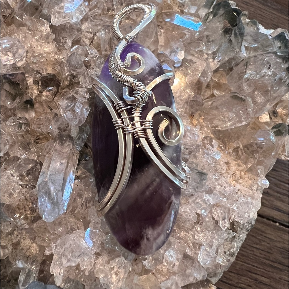 #16 Chevron Amethyst Pendant